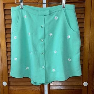 AW Golf by Allyson Whitmore Mint Green Floral Button-Up Skort Size 12